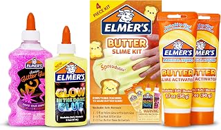 Elmer's Butter Slime Kit with Glow-in-the-Dark & Glitter Glue - Safe Activator for Kids Slime Making Fun