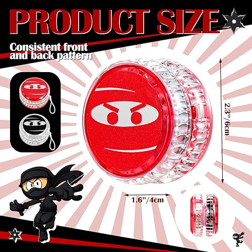 Miniatura 2 de 24 piezas Ninja Yo Yo Bulk Ninja Party Favores LED Yo Yo Bola Responsive para Principiantes de Halloween Bolsas de Regalos para Niños Regalos de