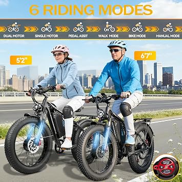 Peak-9000W-Dual-Motor-Electric-Bike for Adults, 58V Max-Output 34AH Battery Up To 105 Miles, 42-46M PH Fast-Dual-Motor-Ebike,24*4 Full-Suspension-Women-Men-Fat-Tire-Electric-Bicycle Mountain Snow