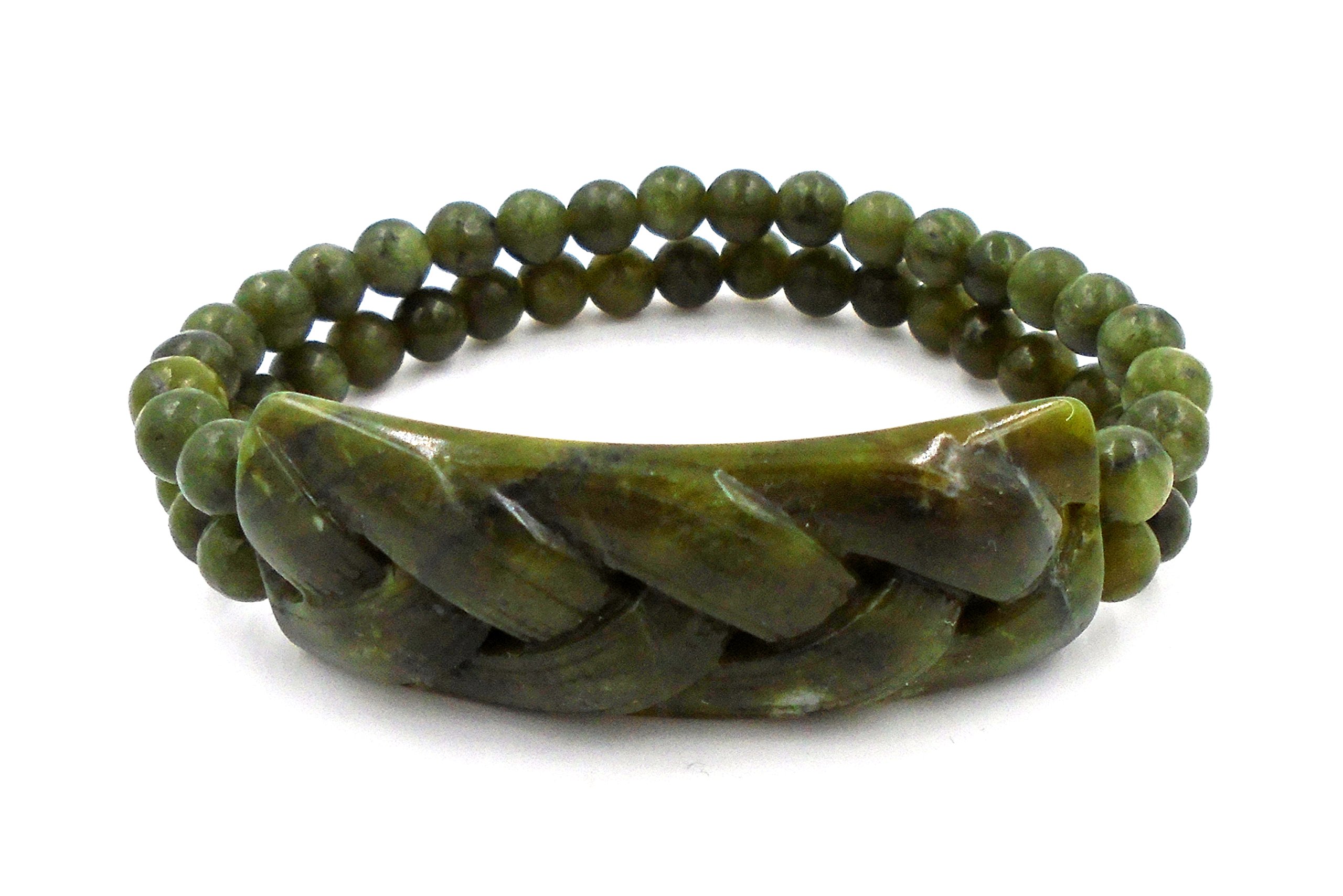 J.C. Walsh and Sons LtdIrish Connemara Marble: Celtic Braided Stretch Bracelet