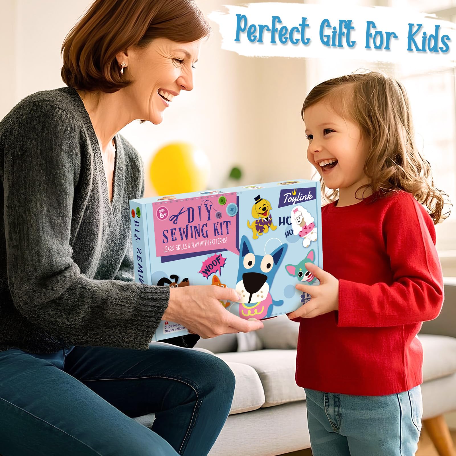 Toylink Kit Cucito in Fieltro per Bambini, Kit Lavoretti Creativi per Bambini con 12 Feltro & Fili da Ricamo & Aghi di Plastica, Fai Da Te Regalo Bambina Bambino 6 7 8 9 Anni