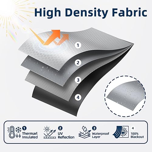 Miniatura 4 de Cubierta magnética opaca para ventana, 72 x 58 pulgadas, cortinas opacas portátiles para dormitorio, sin taladrar ventanas y persianas opacas,