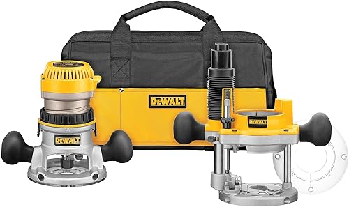 DEWALT Enrutador Kit de base fija arrugado velocidad variable inicio suave 2-1 4-HP DW618PKB DEWALT Enrutador Kit de base fija arrugado velocidad variable inicio suave 2-1 4-HP DW618PKB