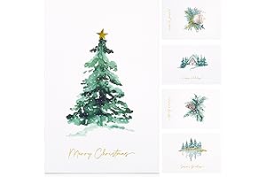 ZICOTO Beautiful Christmas Cards Assortment with Watercolor Designs