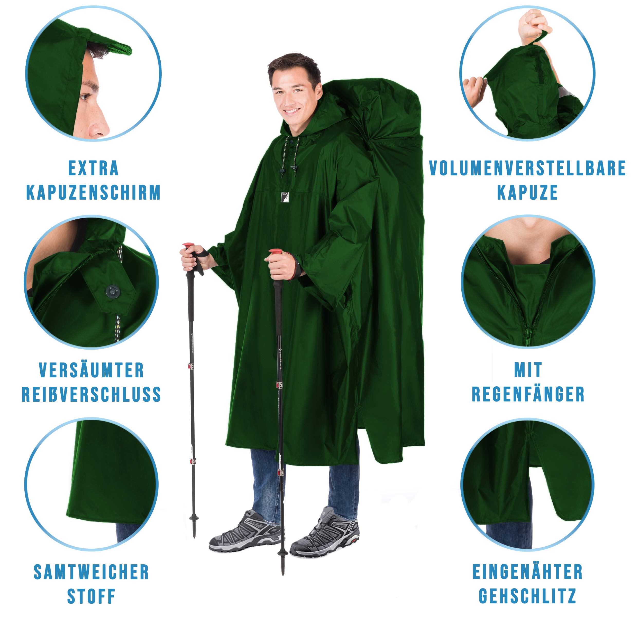 Mochila de Senderismo de Poncho kraxen AS climática (Transpirable) (GESCHENKE, Tapetenjoe: 39,90 & # x20ac; Armario 64,90 & # x20ac;)