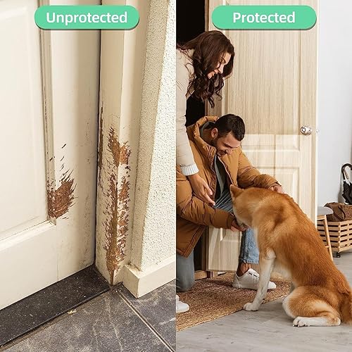 Miniatura 2 de KDAOQN - Protector de puerta contra arañazos de perros, protector de arañazos de puerta para perros, muebles de ajuste personalizado y sin residuos,