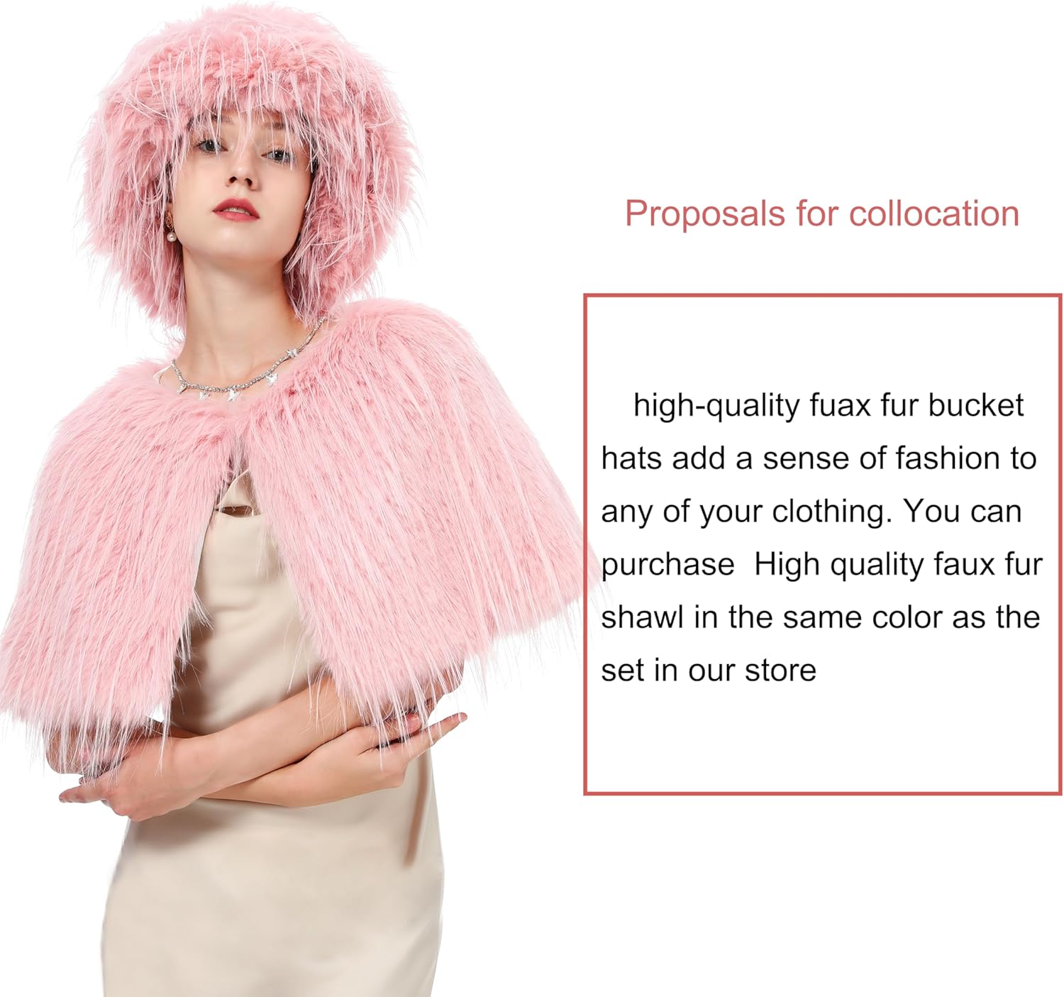 Women's Faux Fur Bucket Hats Winter Fluffy Warm Ladie's Plush Solid Color Fisherman Cap - Image 6