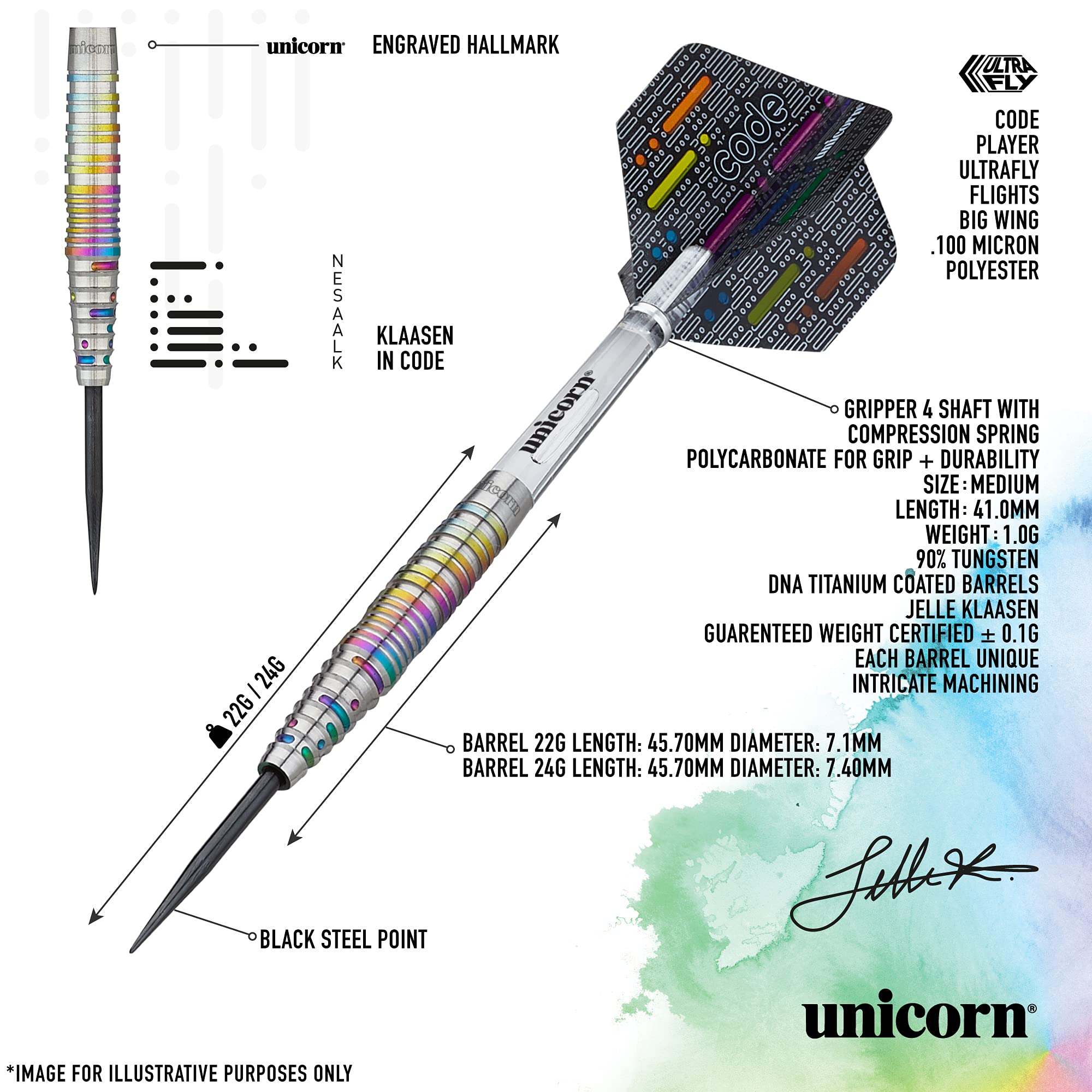 Amazon | Unicorn コードシリーズ ダーツ バレル ヤラ・クラッセン