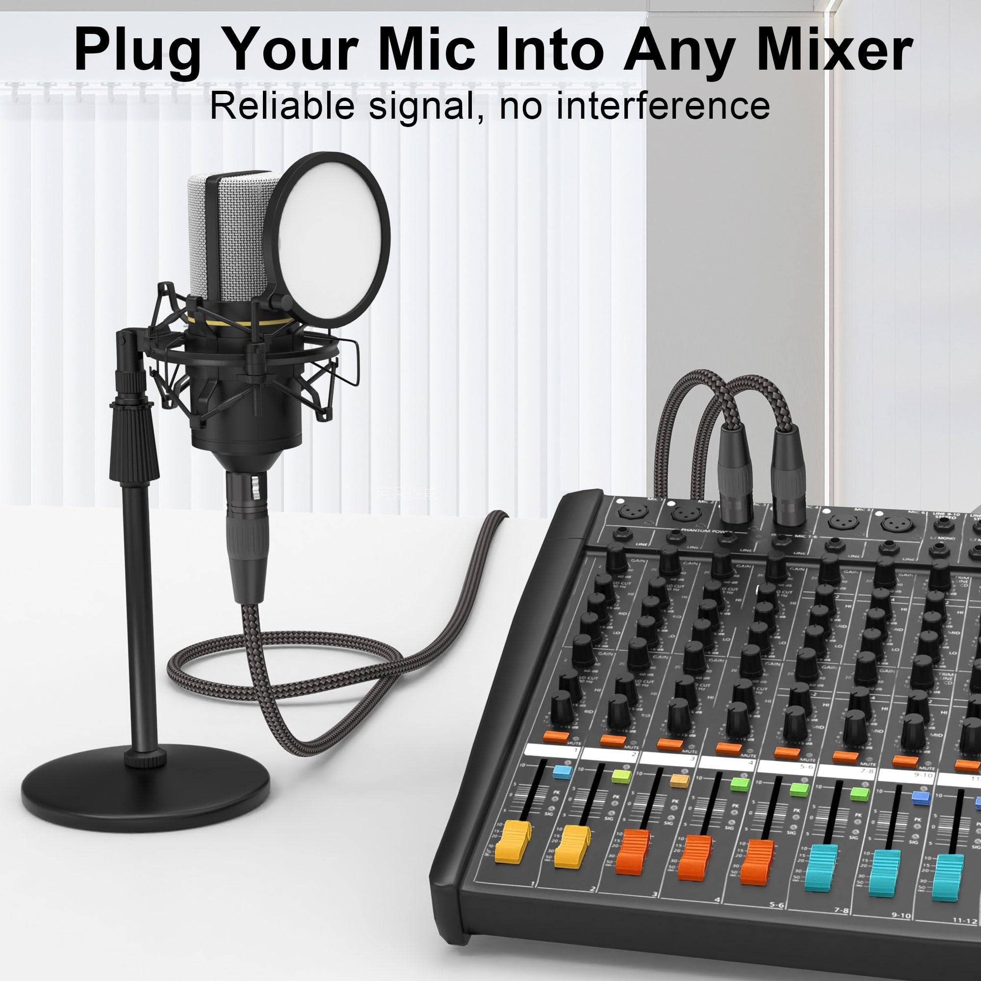 HOSONGIN Cable divisor XLR – Cable en Y hembra a doble macho, cable adaptador de micrófono equilibrado para mezclador, interfaz de audio, podcast, escenario, sonido en vivo, grabación, PA, iglesia