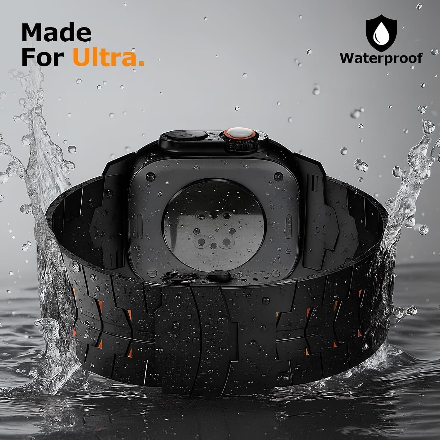 MOLOPPO】99% Pure Titanium Band | for Apple Watch Ultra 1/2/3 (49mm) | Secure Double Locking Clasp | Adjustable Titanium Watch Band