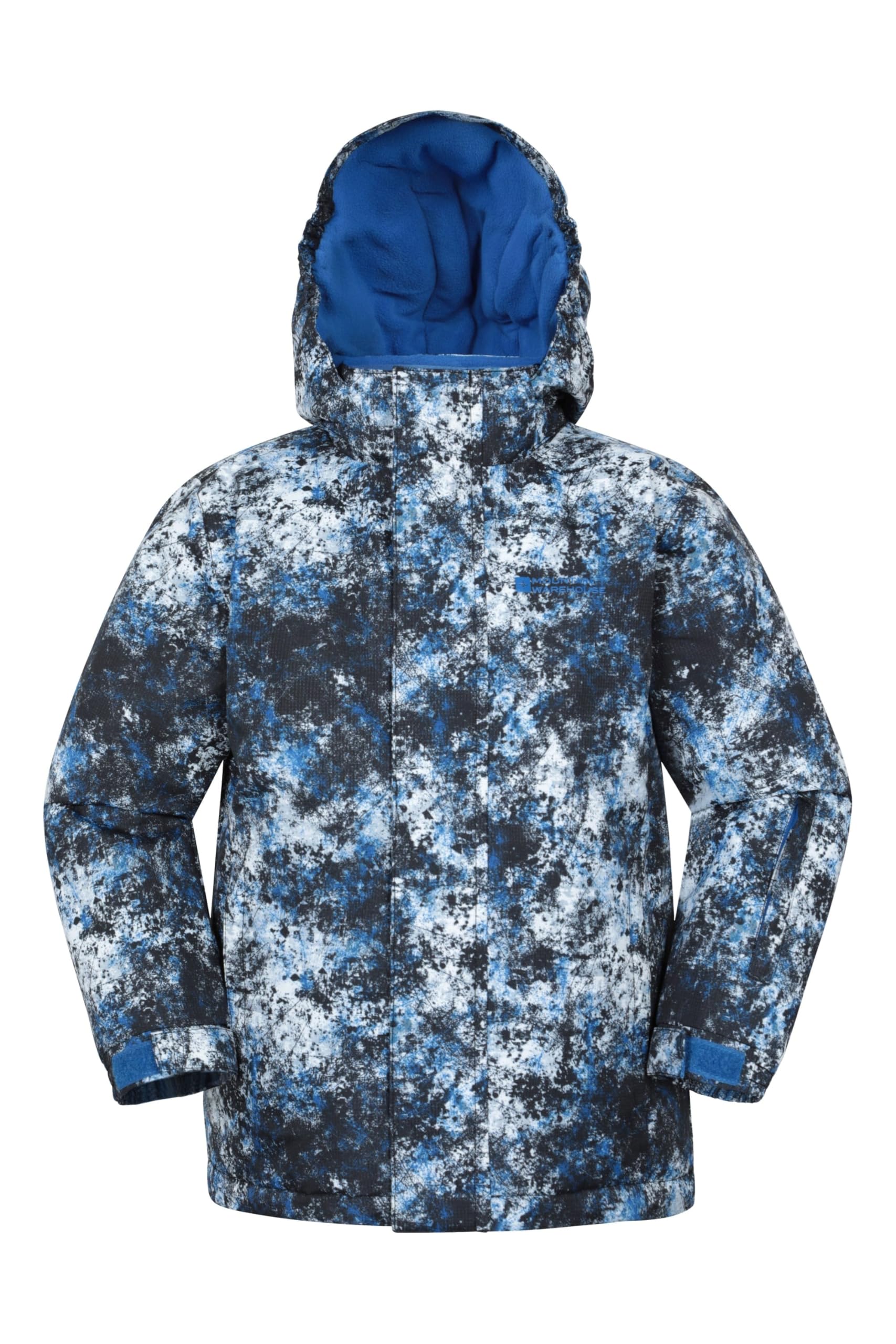 Mountain Warehouse White Mogal Printed Kids Waterproof Ski Jacket - Zipped Pockets, Detachable Hood, Snowskirt -Best For Snowboarding, Winter Sports Teen Size 13 Years