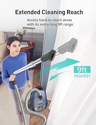 Miniatura 8 de Aspiron Canister Vacuum, 1600W35KPA Canister Vacuum Cleaner, 3.5L Dust Bag, H13 HEPA Filter, 5 Tools, Pet-Friendly,Variable Power Control,for