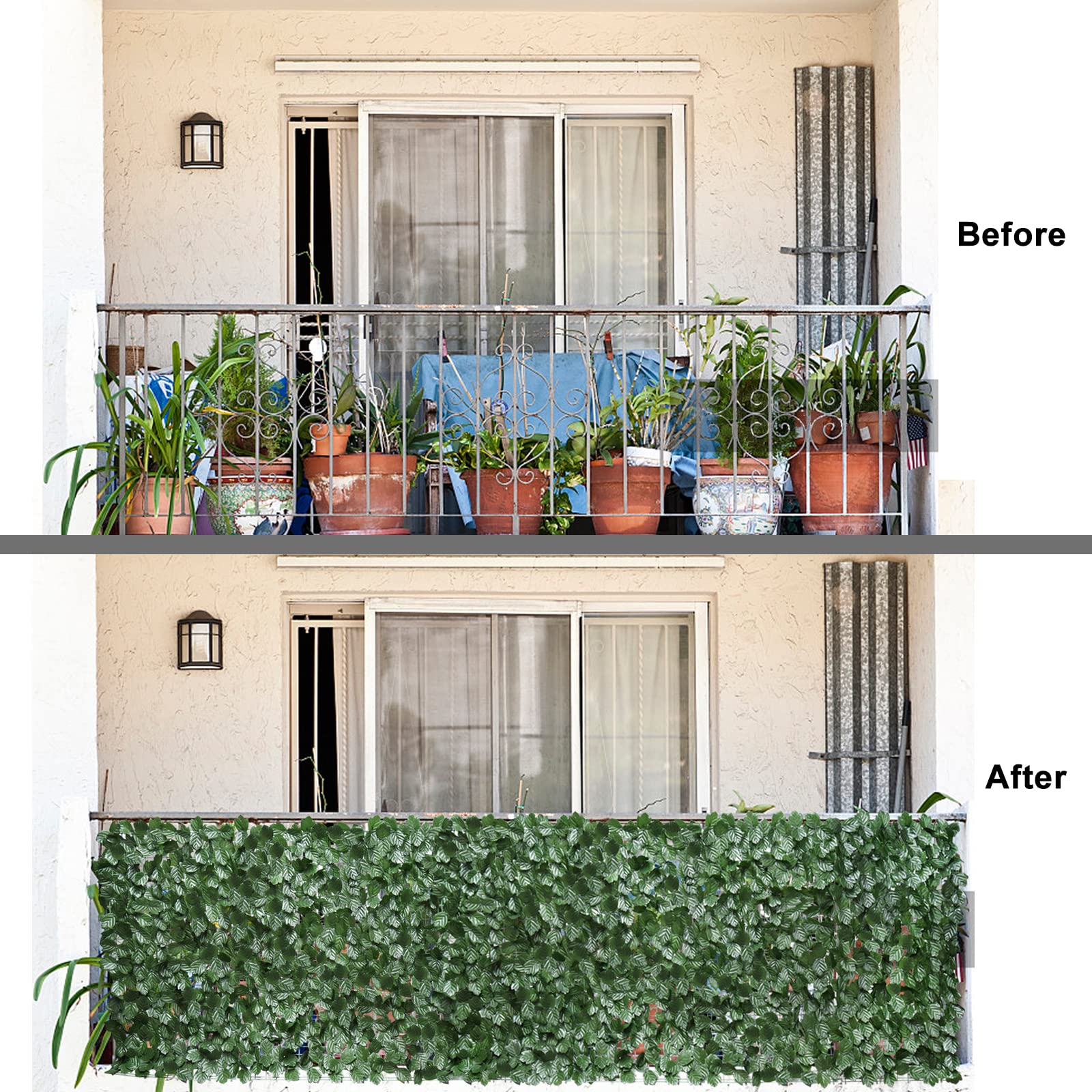 3 Recinzioni Per Privacy In Edera Artificiale 90x300 Cm – Schermo Verde Per Balcone, Giardino, Patio, Con Fascette Incluse