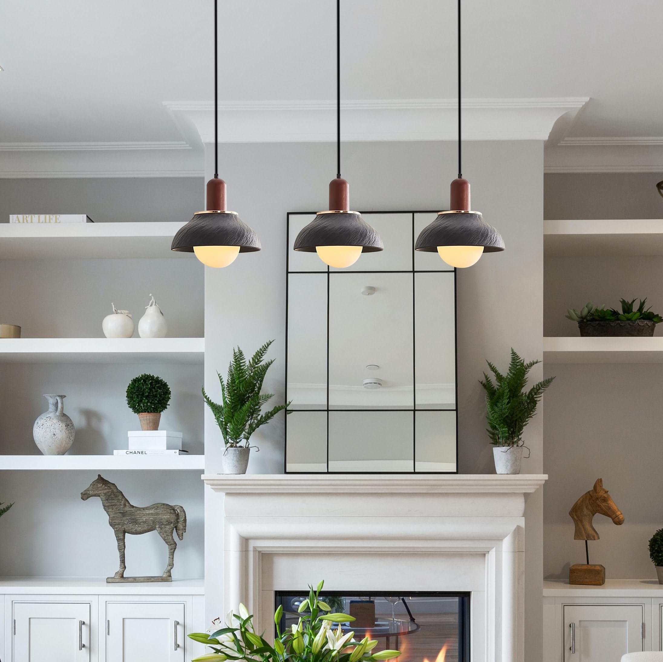Kiven L Style 2-Wire Track Lighting Pendants,Farmhouse L Track