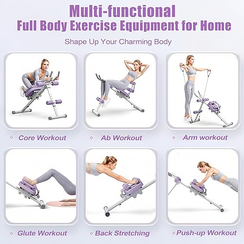 Miniatura 2 de EPHESPORT Máquina de abdominales multifuncional, equipo de entrenamiento abdominal ajustable, máquina de abdominales y sentadillas