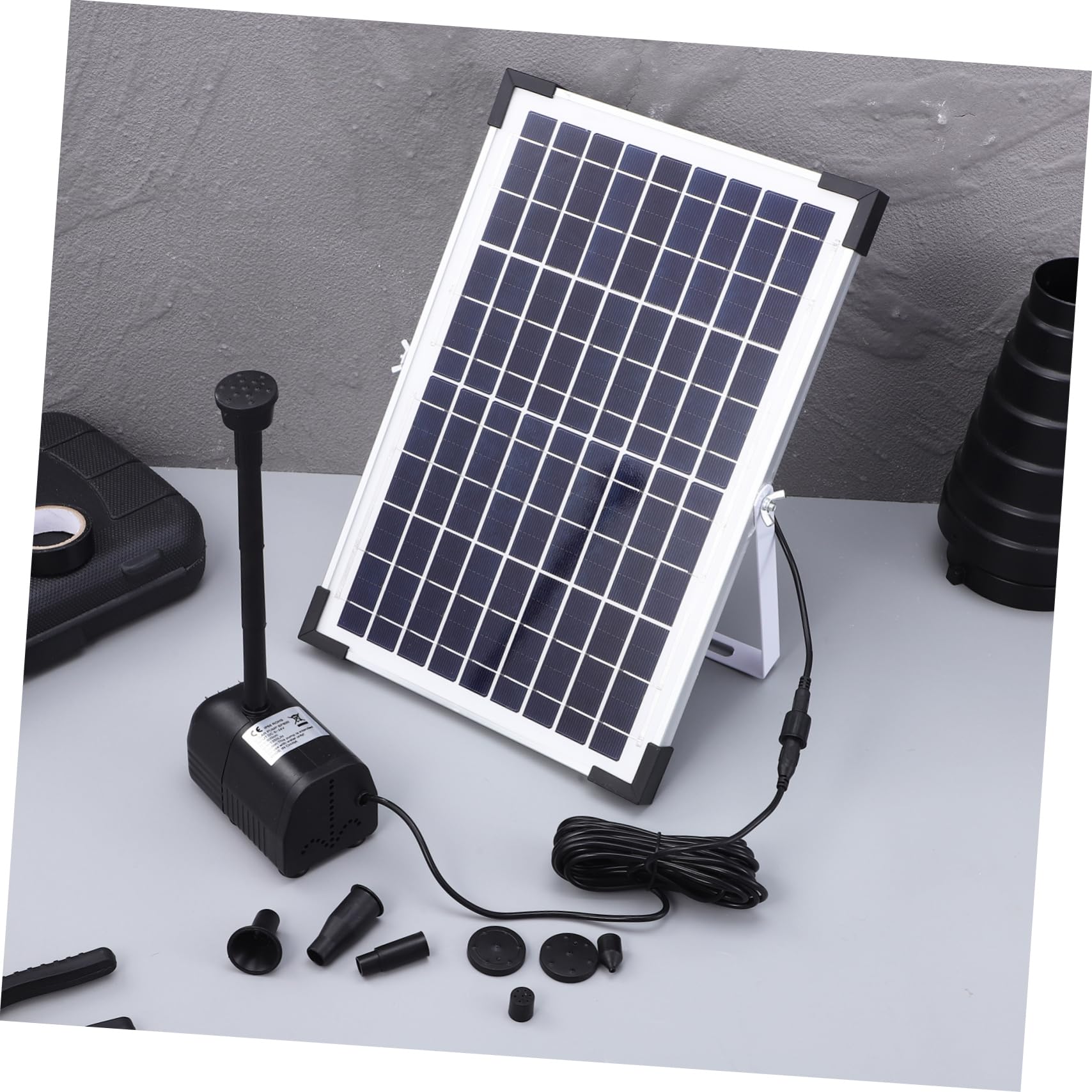 Pompa Fontana Solare Esterna 12w Bsv-sp100 in Abs Nero | Portata 1350l/h, Uso Giardino e Outdoor, Costruzione Robusta, Installazione Semplice
