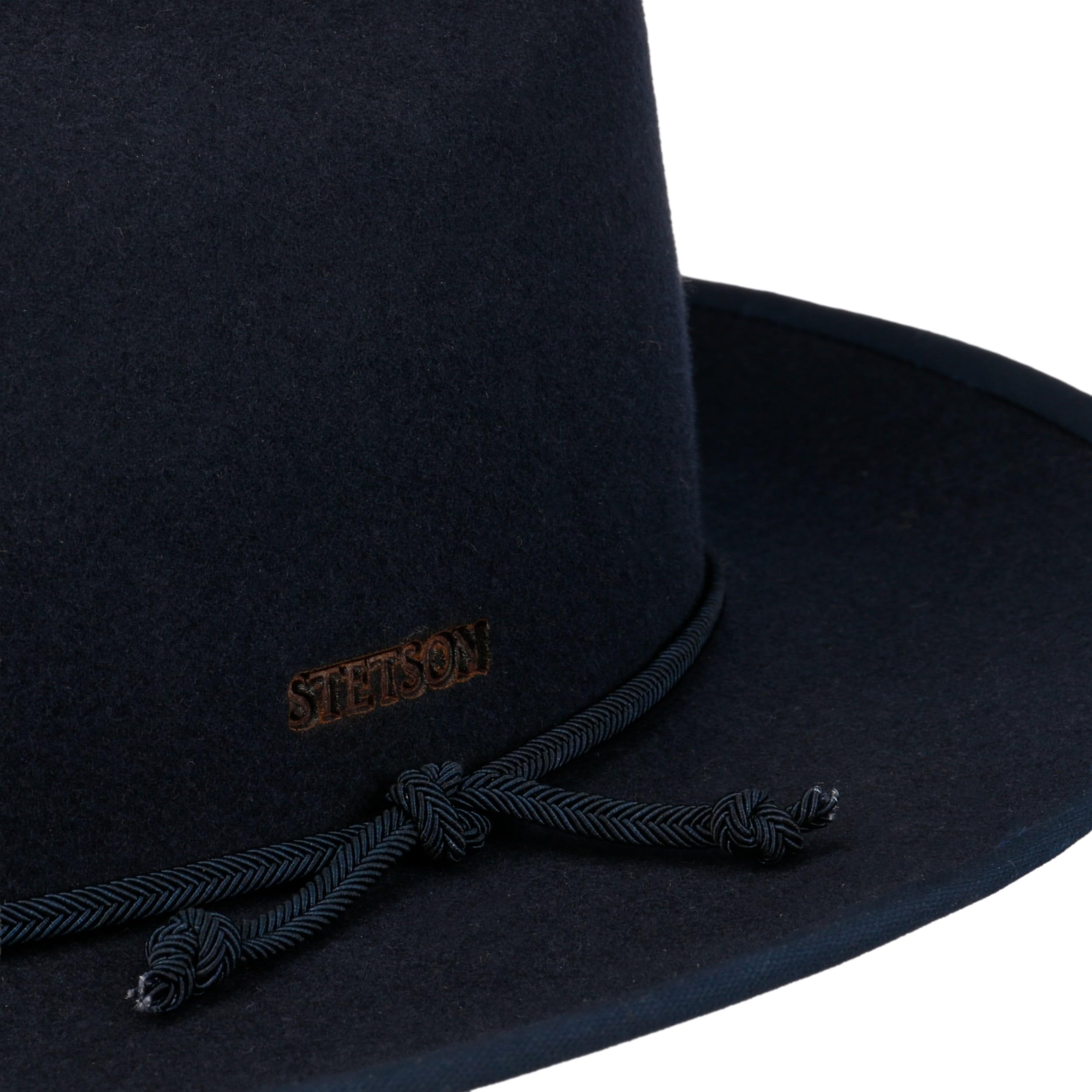 Stetson Plains Cattleman Sombrero Western Unicolor con Banda Textil Hombre Otono Invierno