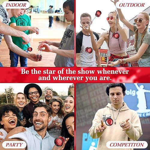 Miniatura 7 de Yoyo Yoyos profesionales bimetálicos sin respuesta con doble anillo de aleación de aluminio, trucos profesionales yoyos para adultos, yoyo