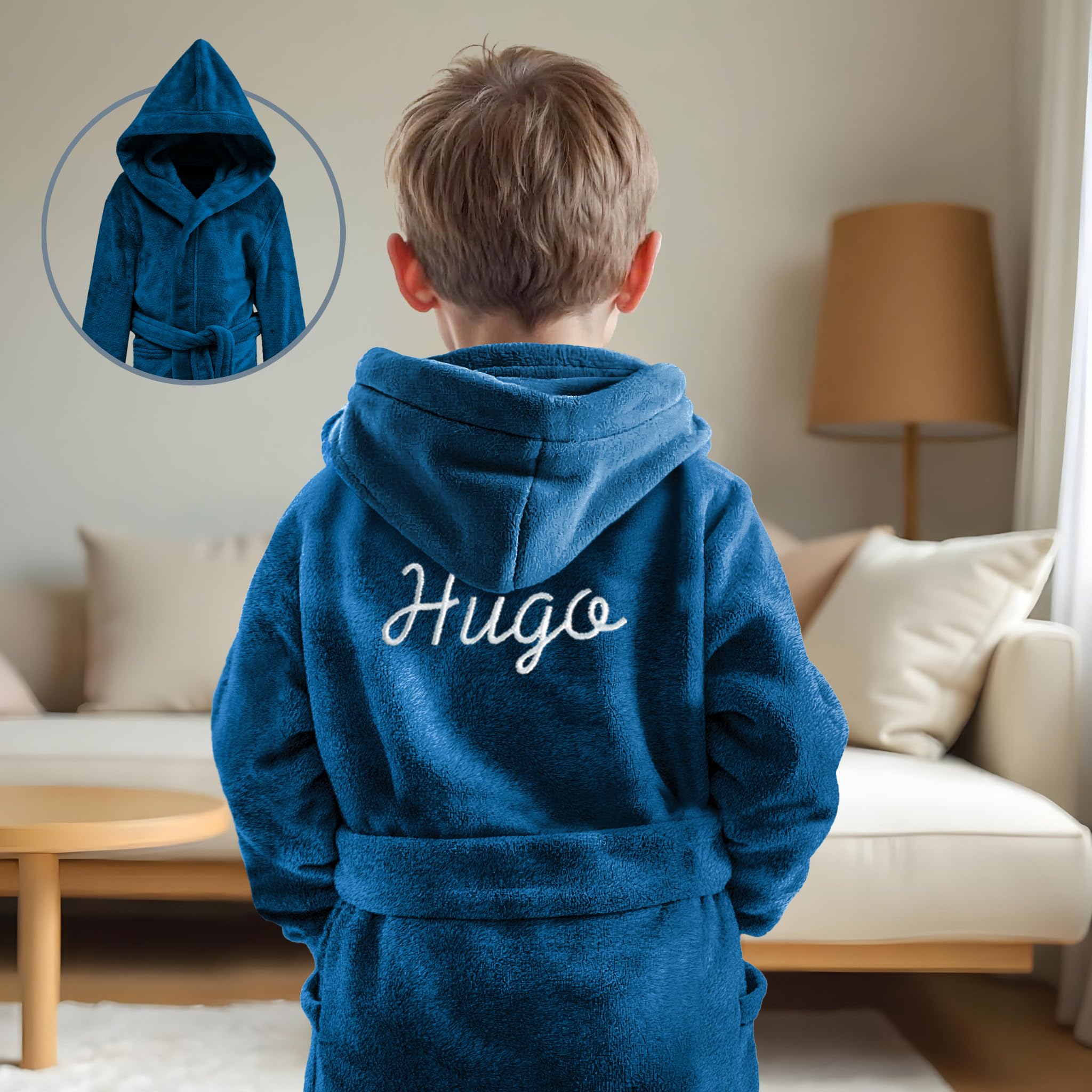 KDO MAGIC Robe de Chambre Enfant Personnalisé | Idée cadeau garçon, fille, anniversaire, noël | Peignoir personnalisable avec prénom brodé