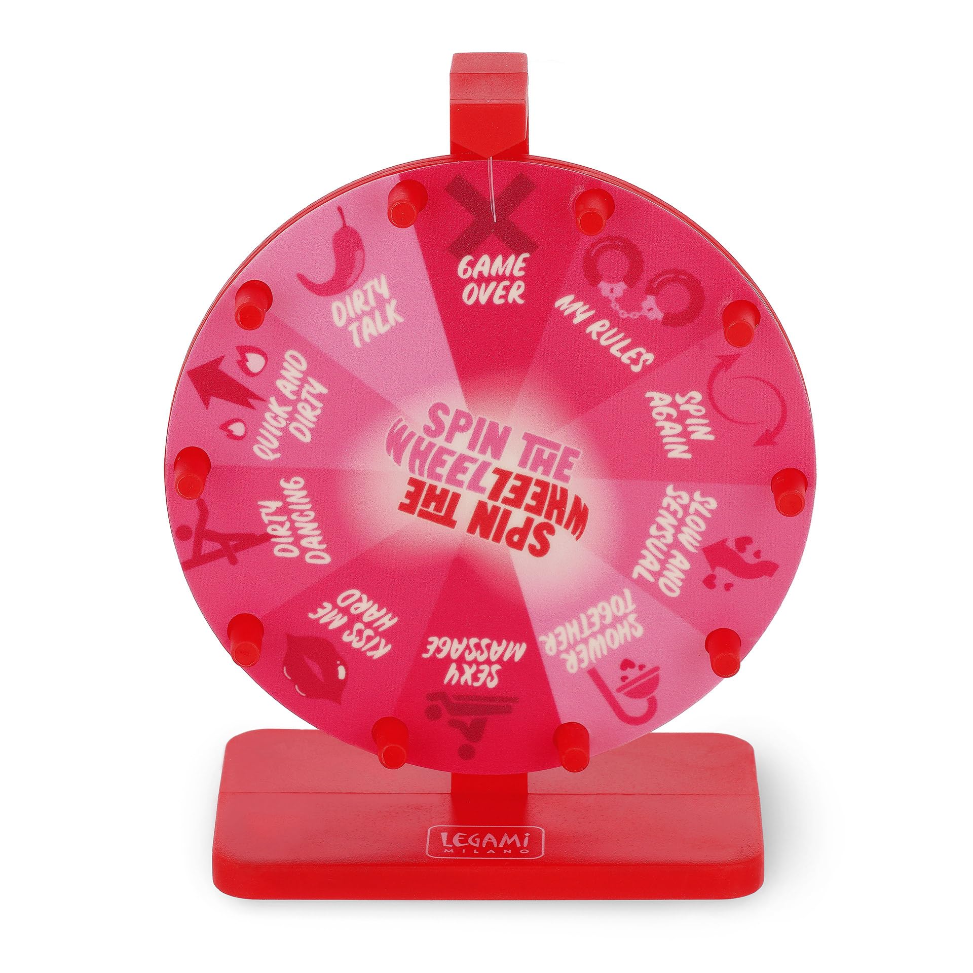 Legami - Ruota delle Risposte, Spin The Wheel, Gioco della Ruota Sexy, 10 Possibili Attività, Dettagli Luminosi al Buio