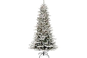 King of Christmas Flocked Aspen Fir Artificial Christmas Tree 7.5 ft