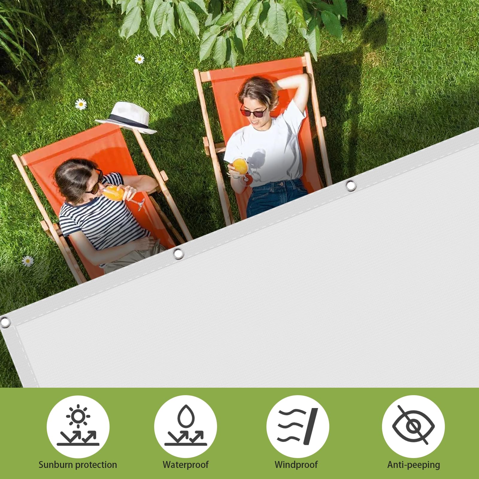 Malla Sombreo Sun Net 2 x 3.6 m Protección Rayos UV Fácil de Colgar con Ojales Sombra Toldo de Jardín Malla 100% Poliéster con SOGA para Patio Exteriores Jardín, Verde Tierno