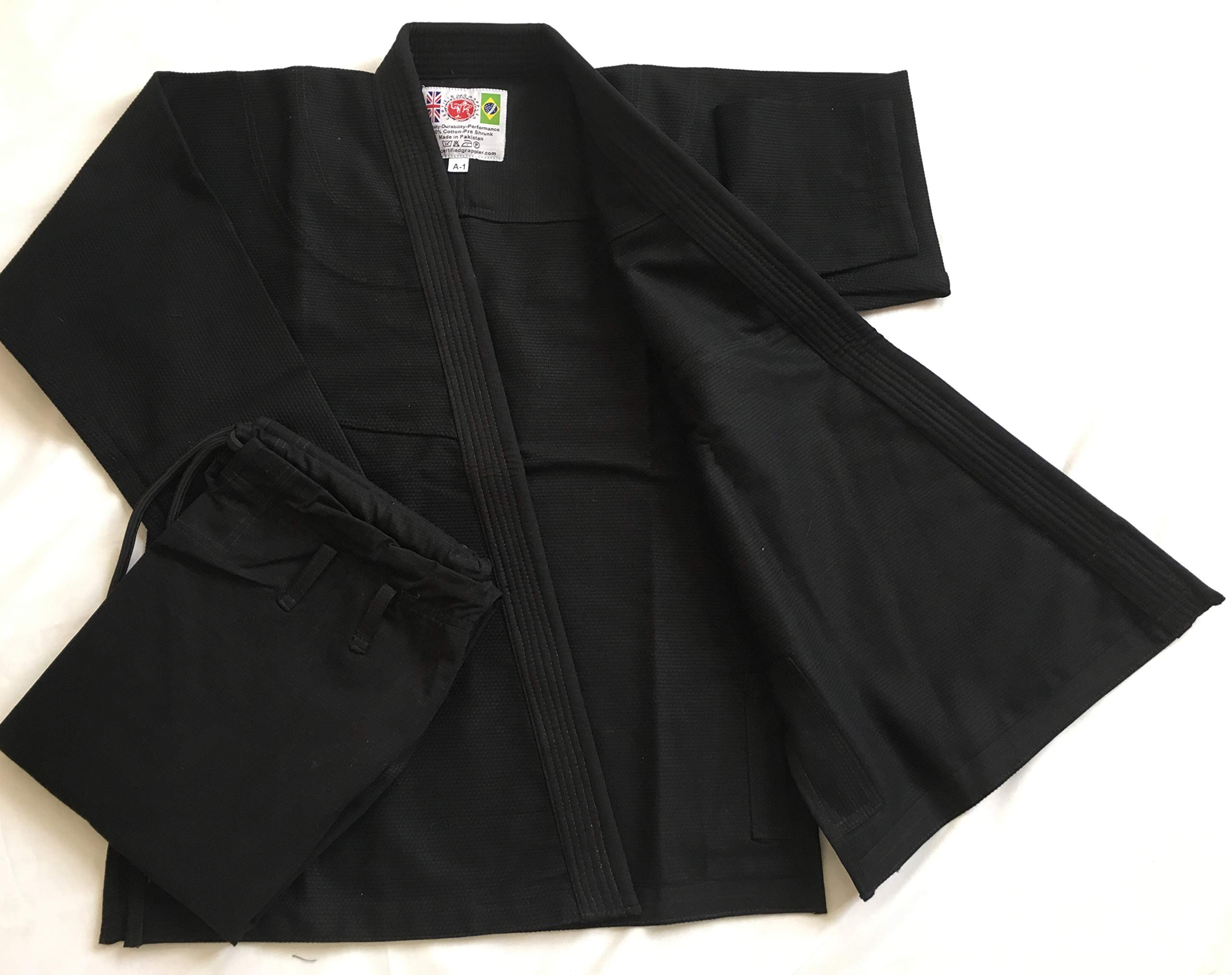 Certified Grappler Negro Brazilian Jiu Jitsu Gi BJJ Gi