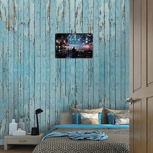 Miniatura 4 de Cyber Futuristic Nightlife - Letrero de metal con diseño de paisaje de ciudad, retro, para hombre, cueva, bar, garaje, habitación, calle, decoración