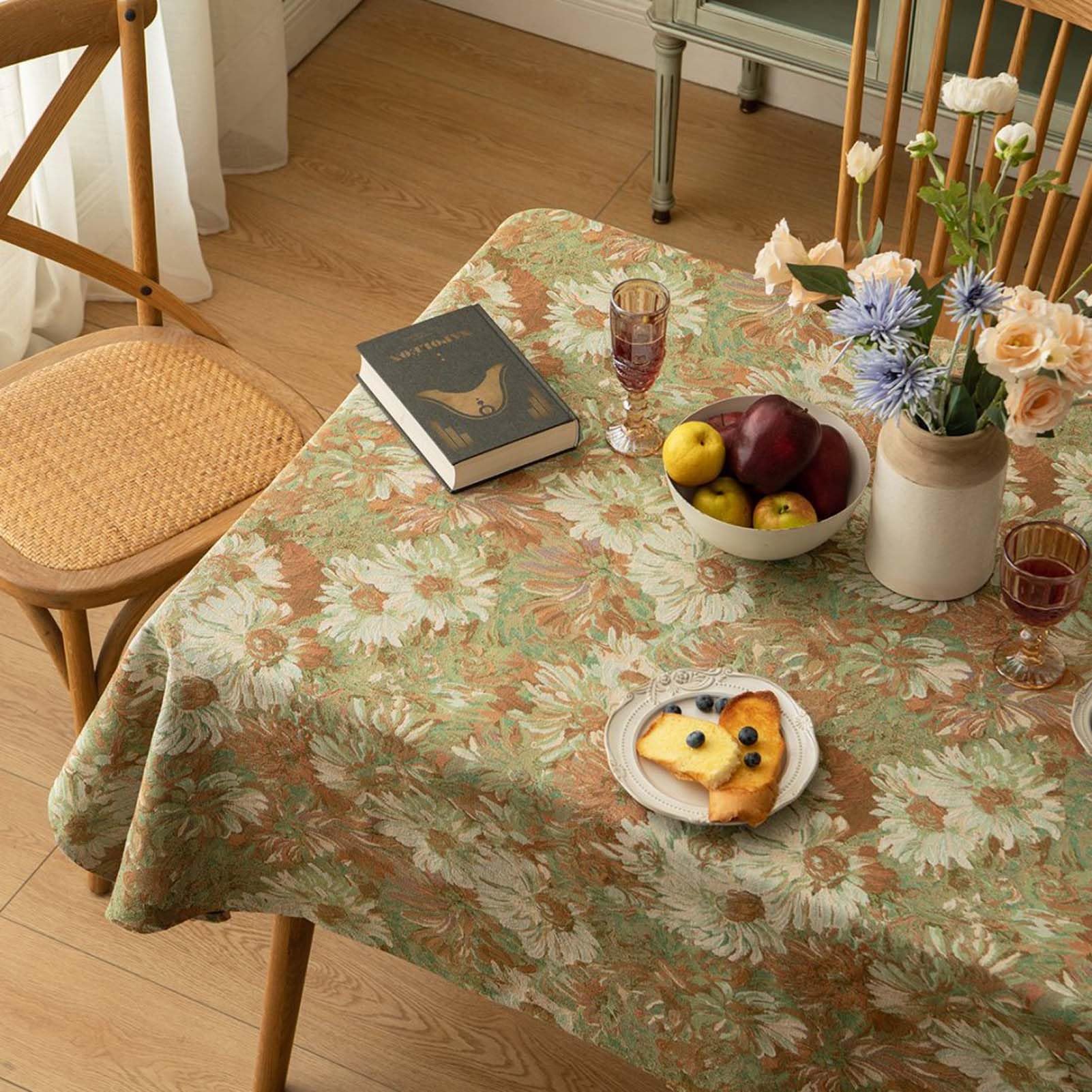 YSUEFIJO Mantel Rectangular de Tela, Manteles Mesa Antimanchas Rectangular, Cubierta de Mesa Lavable, Estilo Lino, Resistente y Fácil de Limpiar, para Fiestas, Exteriores, Mesa de Comedor