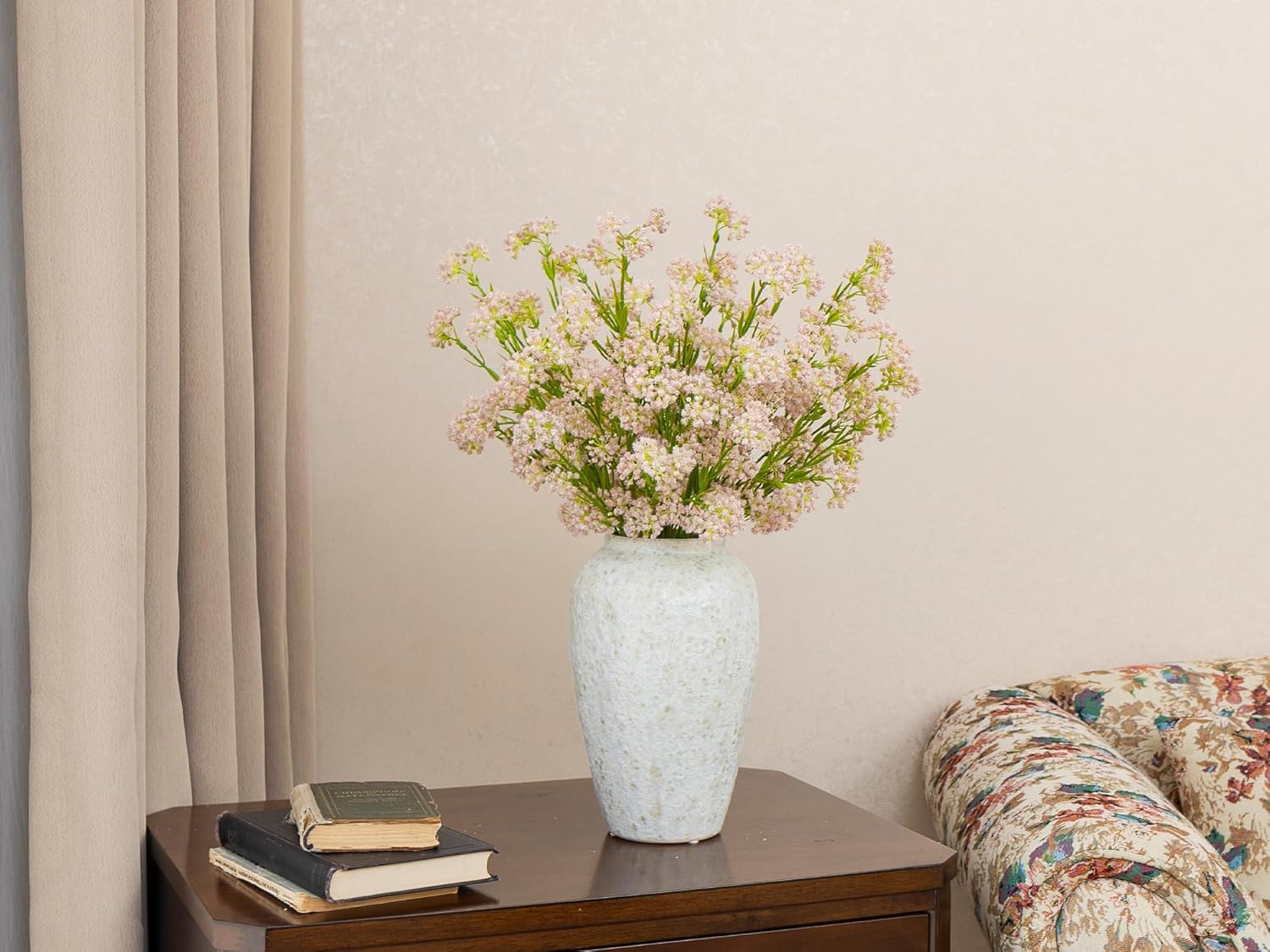 Green Moon 6PCS Realistic Artificial Baby Breath Flowers Stems Bulk for Vase - 24.5”, Pink Gypsophila Flower Faux Branches for DIY Bouquet Table Centerpieces Kitchen Dinning Room Home Decorations