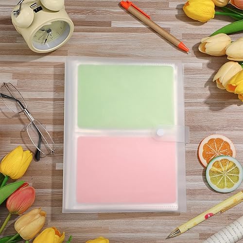 Miniatura 4 de 2 portatarjetas de índice de plástico transparente, organizador de 80 páginas, capacidad para 160 tarjetas, protector de almacenamiento portátil de