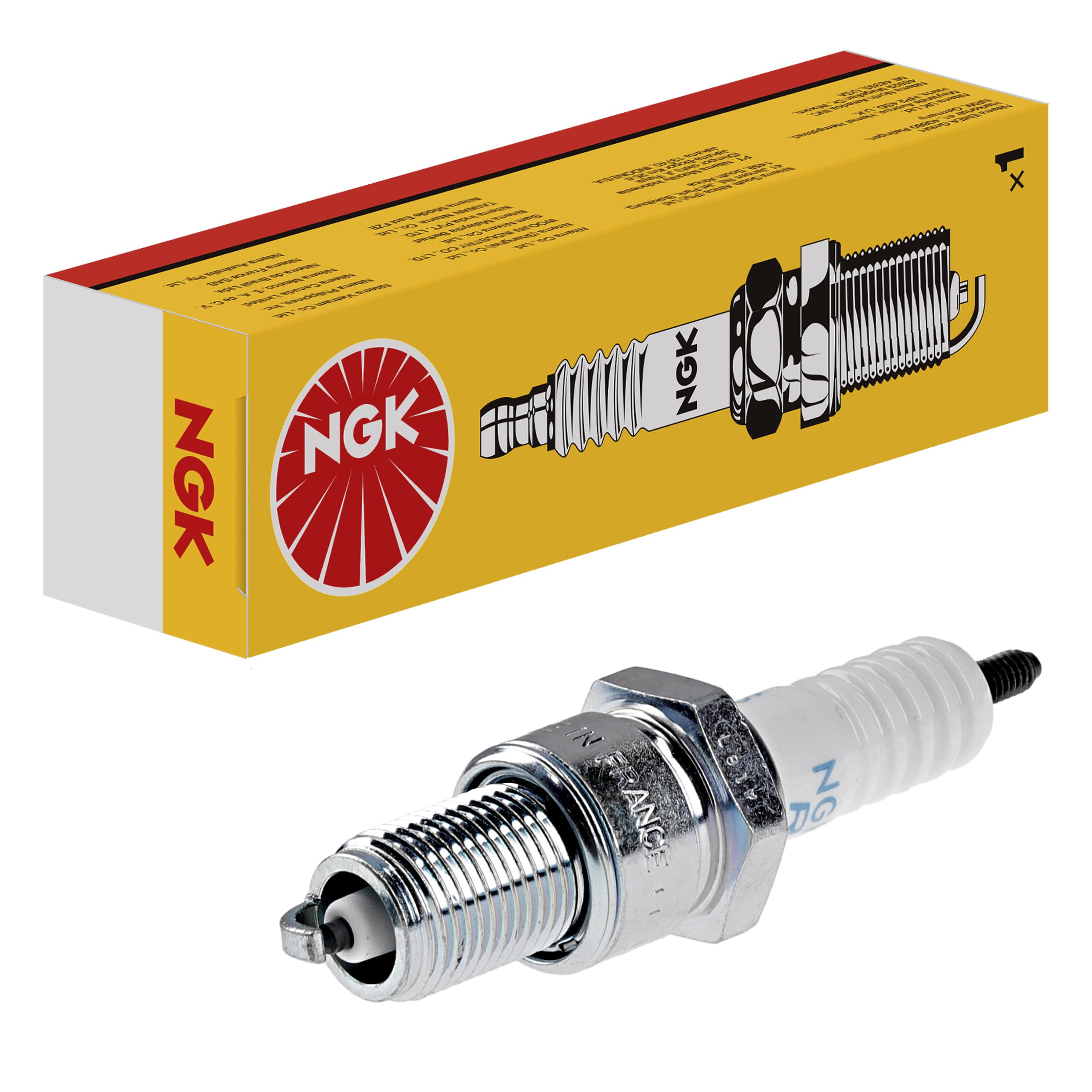 NGK Bougie d'allumage 7422 Raccord-SAE avec vis Électrode centrale en nickel 1-électrode de masse Antiparasitage 5kOhm avec sièg
