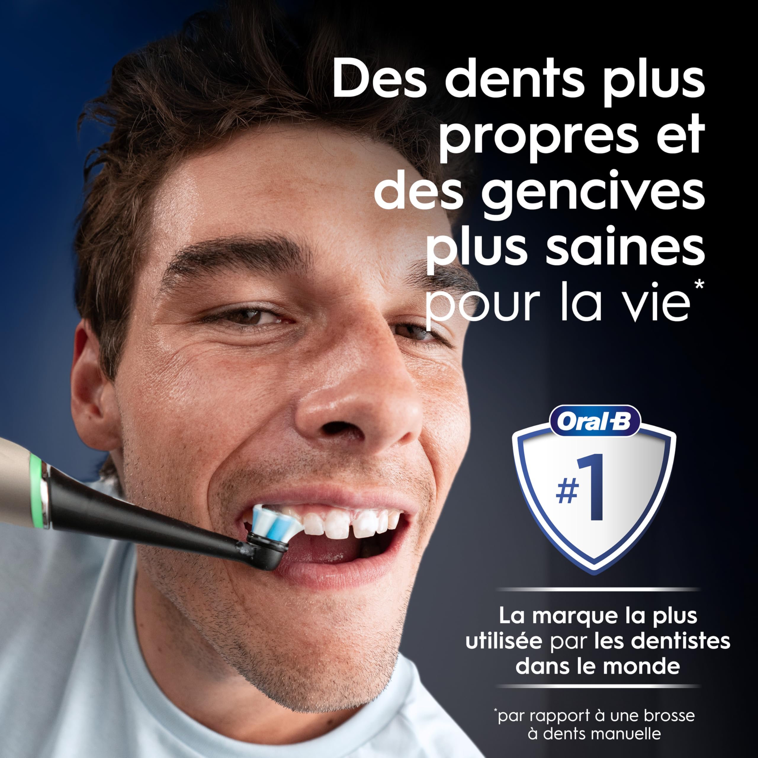 Oral-B Brosse à Dents Electrique iO 10, Brossette de Rechange, Or Lunar Gold – 7 Modes dont Blancheur et Soin des Gencives, Capteur de Pression, Batterie Rechargeable, Coach de Brossage, Etui