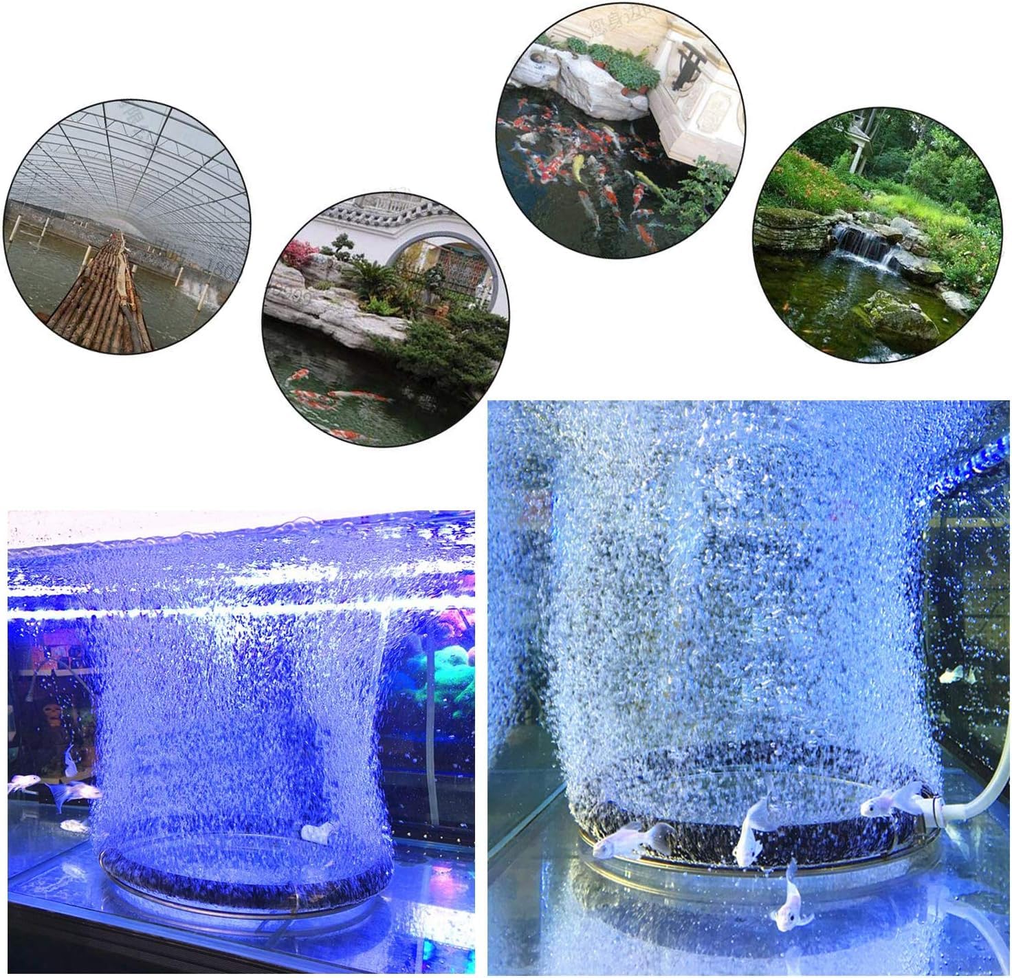 Tubo de aireación de alta calidad – Difusor de oxígeno de burbujas de aire para acuario para pecera, estanque koi, hidroponía, tubo burbujeador para circulación del agua – Mejora la salud de