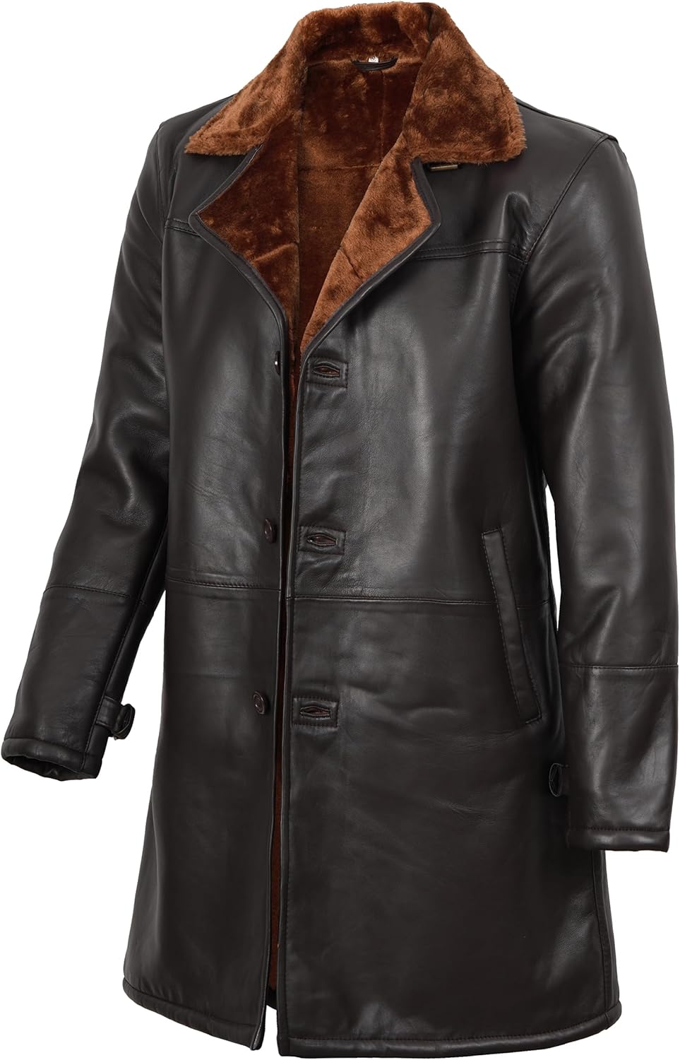 Decrum Shearling Leather Coat Men - Winter Fashion Leather Coats for Men