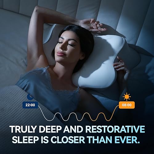 Miniatura 8 de Almohada cervical para el cuello para aliviar el dolor, almohadas ergonómicas de espuma viscoelástica para dormir con funda de almohada