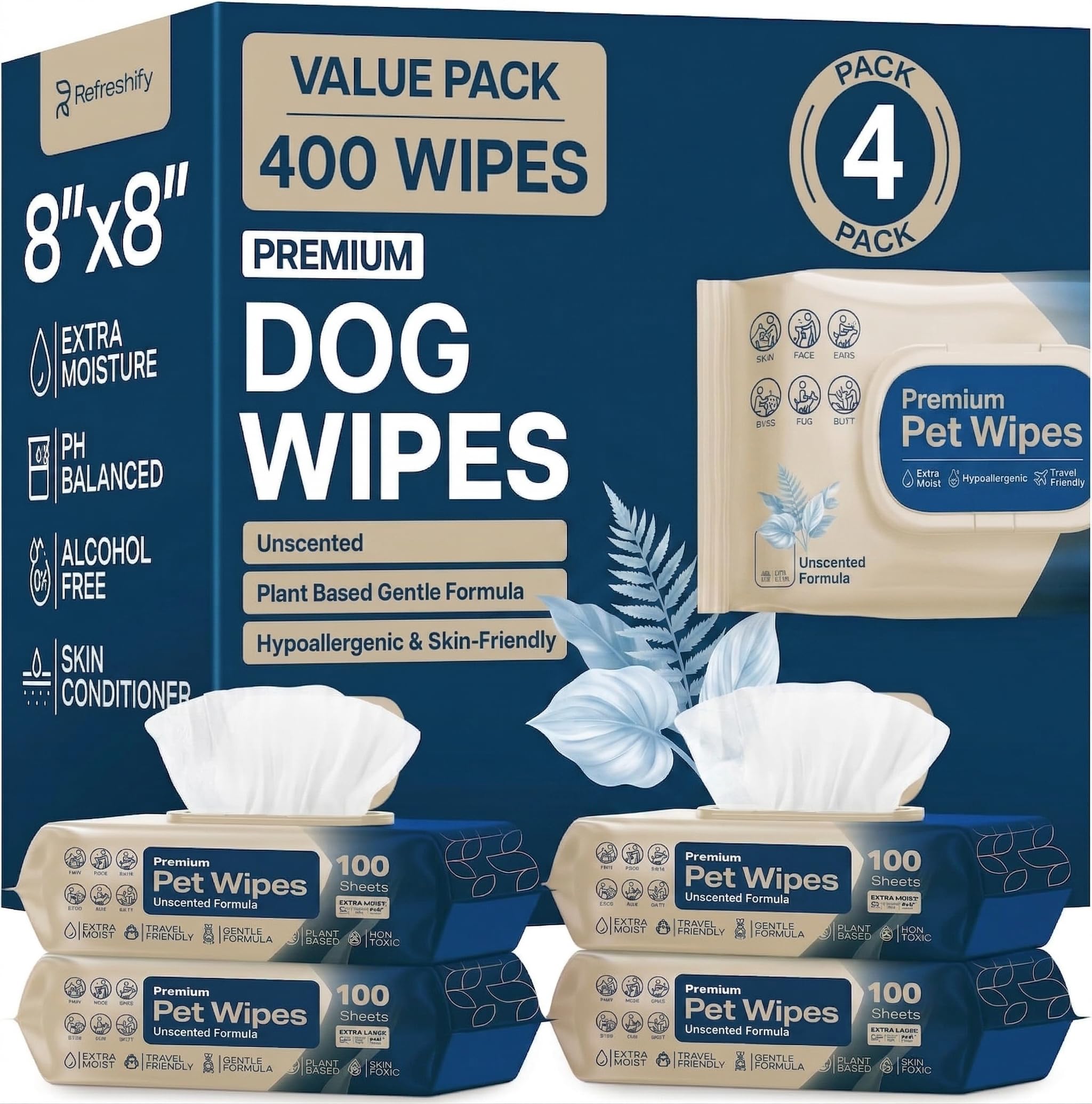 REFRESHIFY Dog Wipes