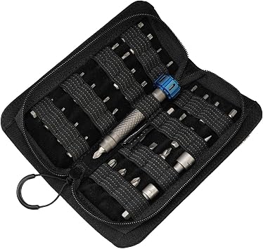 MecArmy SDG1 SDG2 Portable 33-in-1 Titanium Screwdriver Set with 500D CORDURA Nylon Waterproof Pouch, Multifunctional 1/4" inch Hex Key Screwdriver Tool Kits for Precise Repair SDG1, PVD Blue