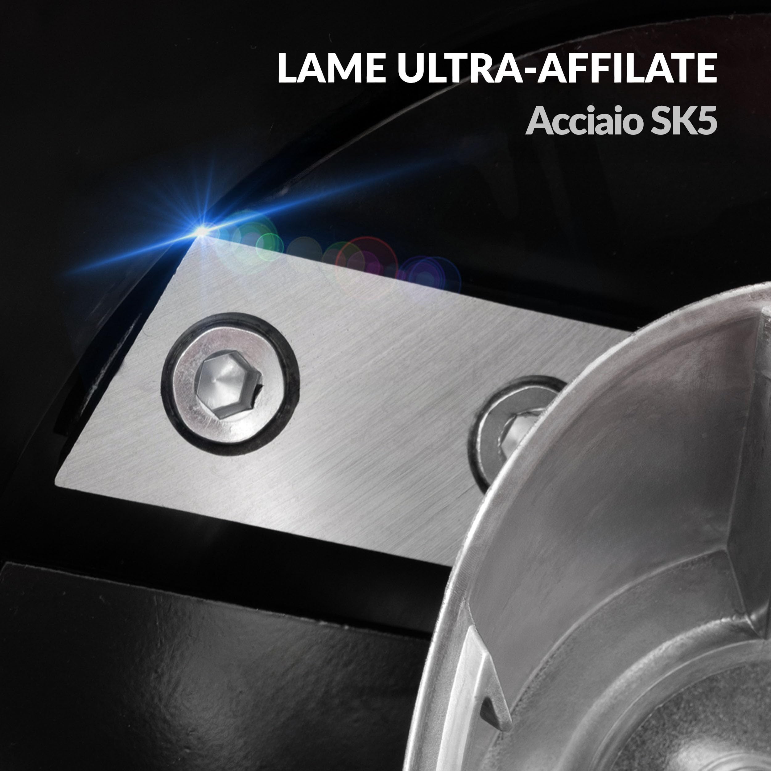 LEHMANN Biotrituratore Elettrico 3000 W Diametro taglio 45 mm Trituratore Rami Foglie Telaio robusto Ruote Cassetta raccolta 50 L