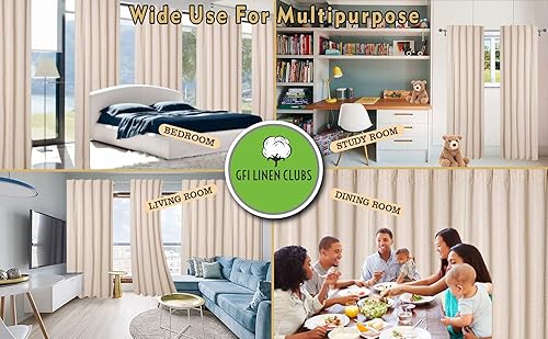 Miniatura 4 de Linen Clubs - Cortina de algodón blanca