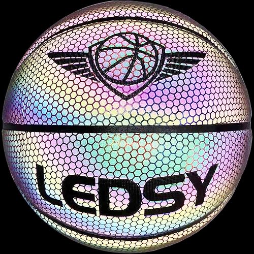 Miniatura 4 de Bola luminosa holográfica reflectante brillante para juego nocturno, tamaño oficial 7 (29.5 pulgadas), juguetes de regalo de cumpleaños de Navidad