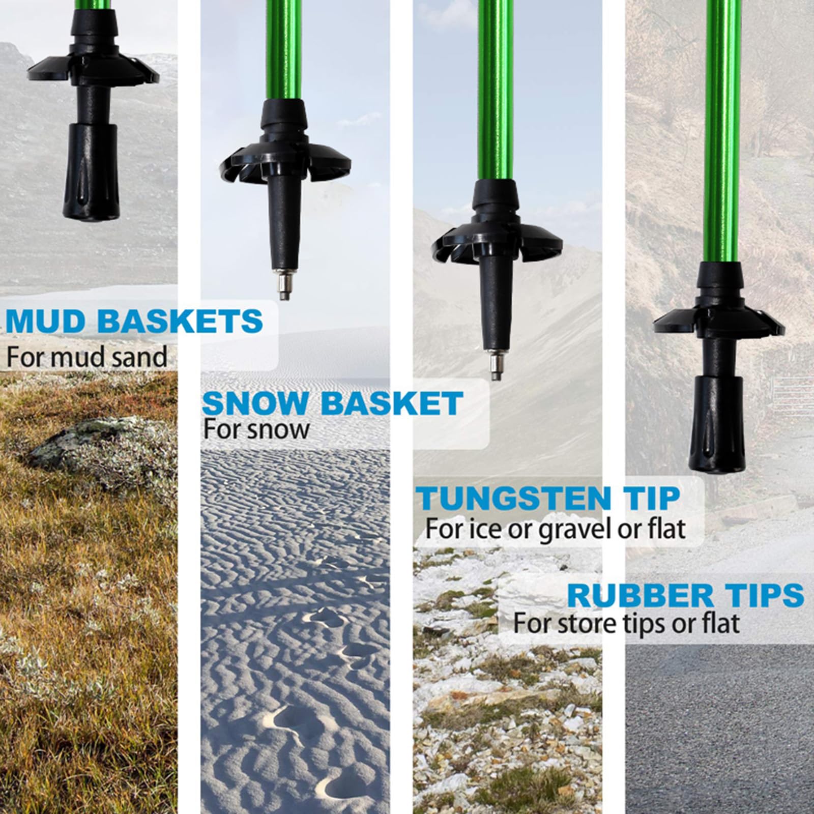 O kijki trekkingowe (2 ps), teleskopowe składane, kijki trekkingowe ze stopu aluminium, lekkie i trwałe, odpowiednie do wędrówek, wspinaczki (110-135 cm)
