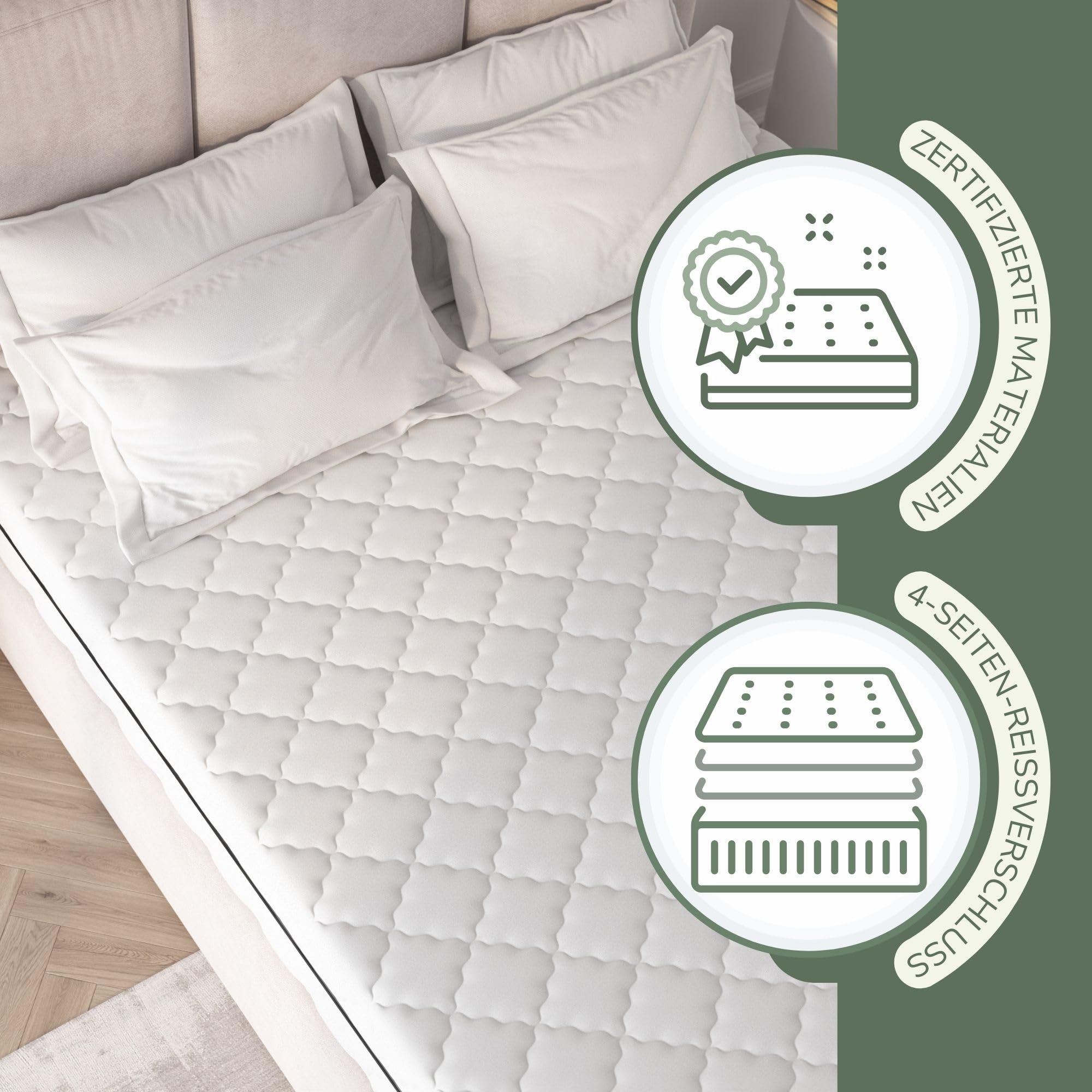 MSS e.K. Relax Komfortschaumtopper 200 x 90 x 6 cm Matratzentopper mit atmungsaktivem Bezug für Schlafkomfort Oeko-TEX Zertifiziert Made in Germany