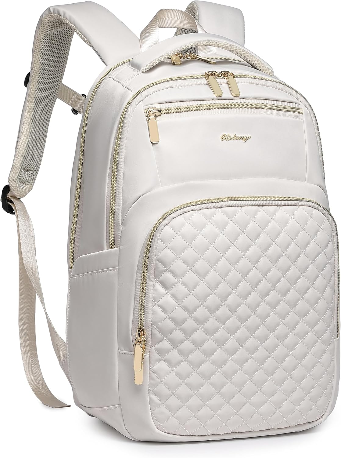 Wotony 17inch large capacity Laptop Backpack Purse for Women, 17inch Work Travel Computer Bags (beige, 17Inch)