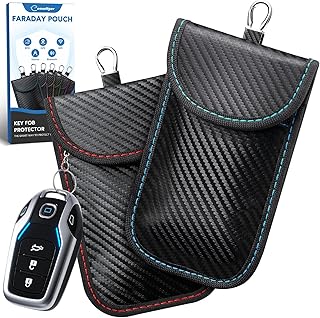 Faraday Key Fob Protector, 6 Color Faraday Bags for Car Keys, Safe Key Pouch for Car RFID Key Fob Protector, Signal Blocking Case