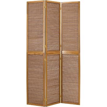 Homestyle4u Paravent Raumteiler Innen 3 teilig Bambus Sichtschutz Holz Braun Schlafzimmer
