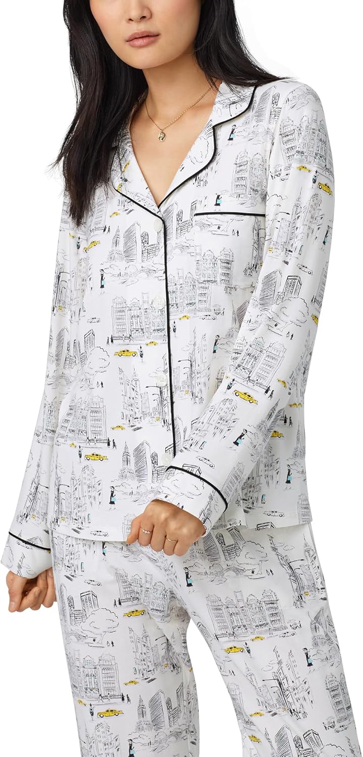 Bed Head PJs Womens Matching Pajamas - Soft Organic Cotton Long Sleeve Button Down PJ Top & Pants Set, Loungewear & Sleepwear - Image 2
