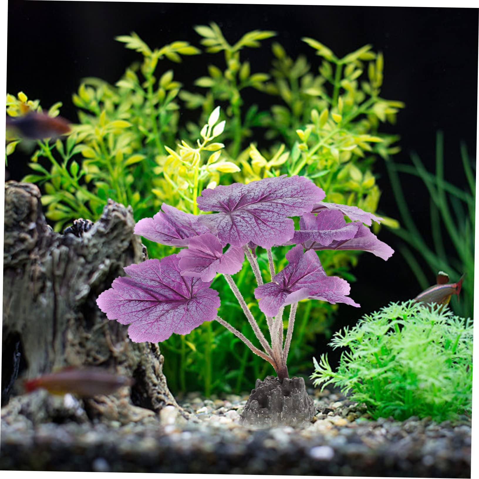 YARNOW 3 Pezzi acquario paesaggistico piante acquatiche piante d'acquario viola finta sott'acqua impianti pianta artificiale da plastica Viola,porpora