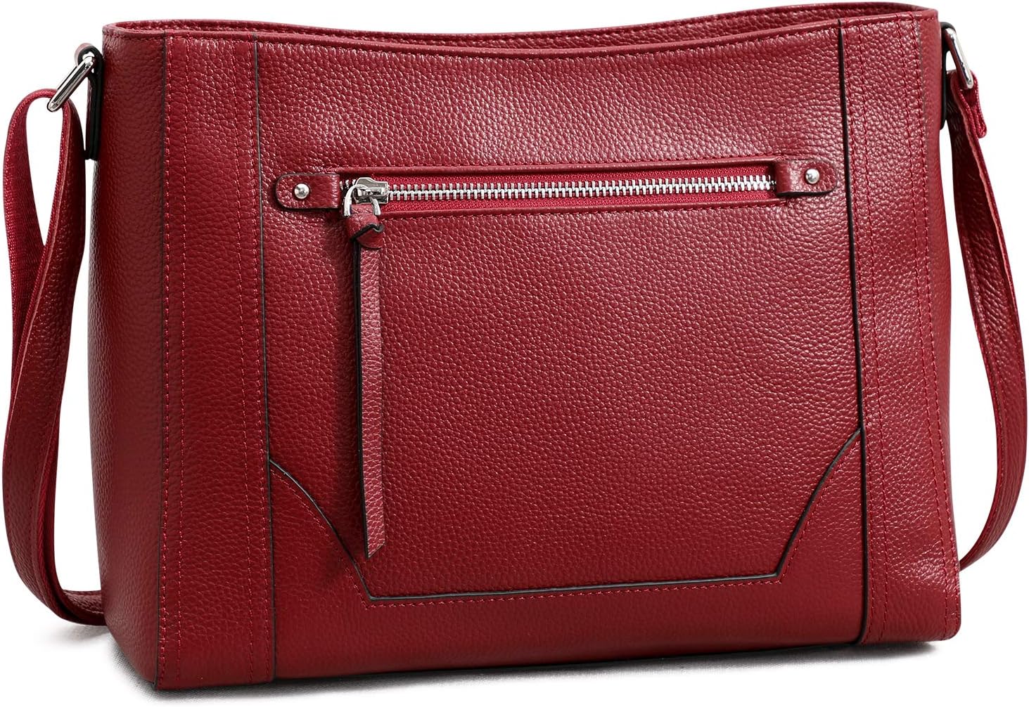 S-ZONE Medium Women Genuine Leather Crossbody Bags Cowhide Shoulder Handbag Ladies Purse