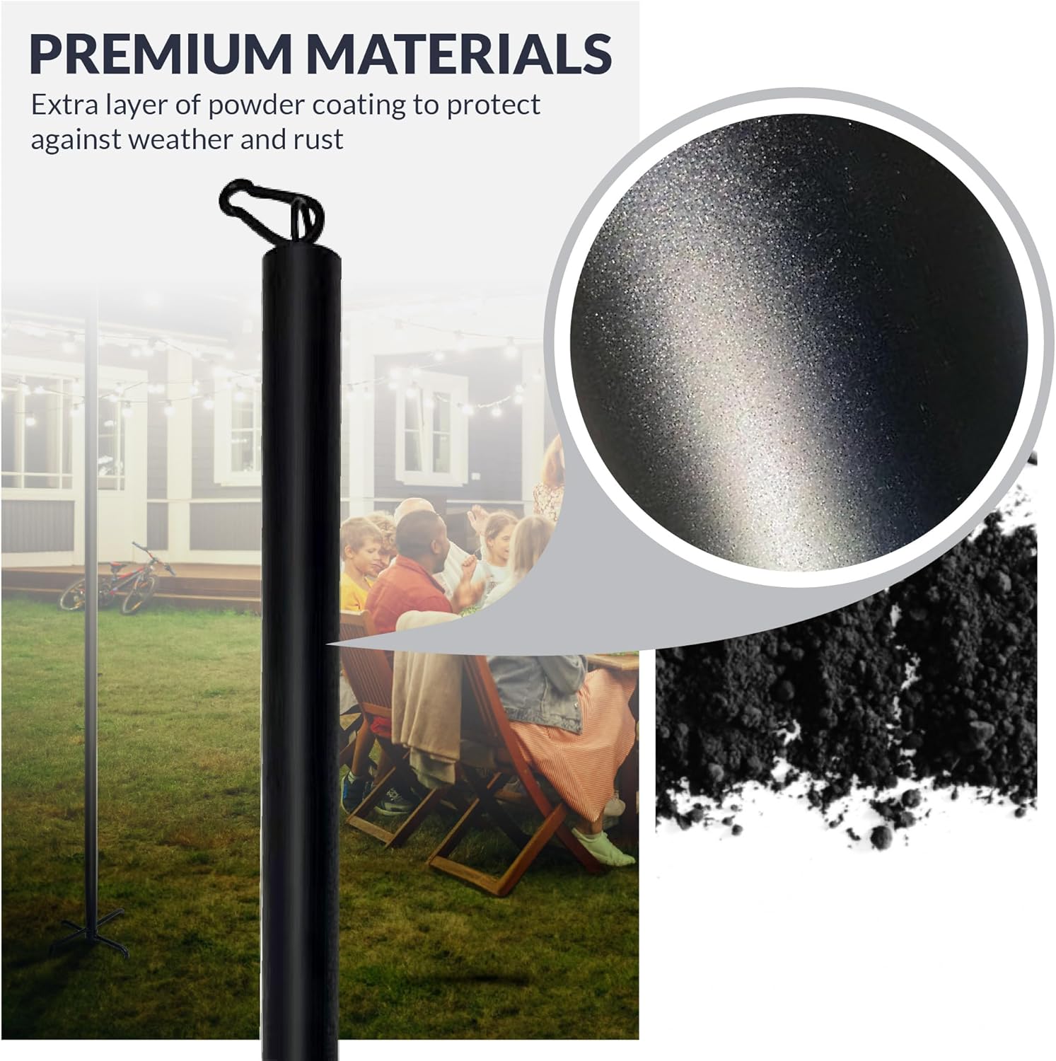 9-ft. 8-in. Powder Coated Steel Outdoor Lantern Poles